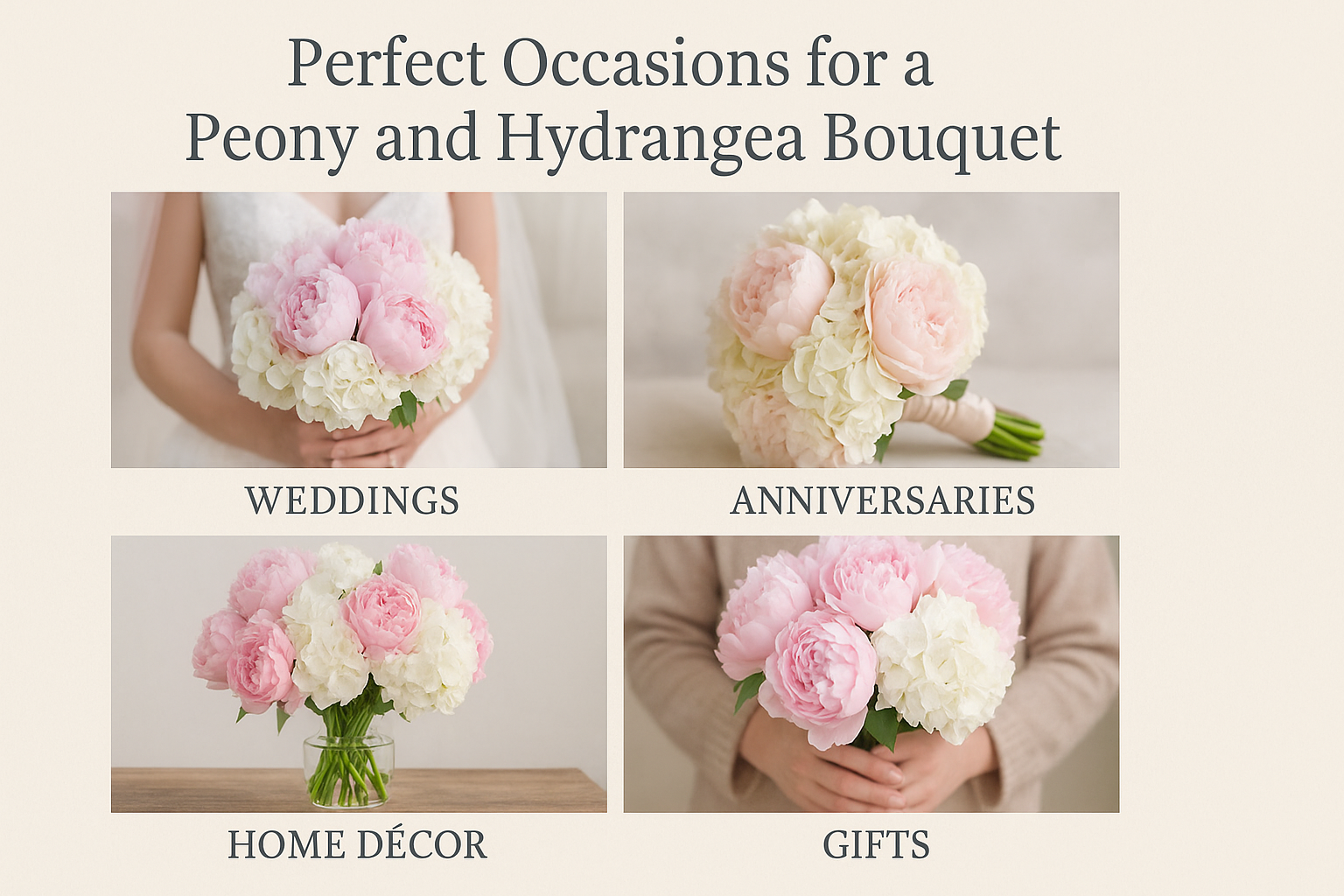 Perfect Occasions for a Peony and Hydrangea Bouquet
