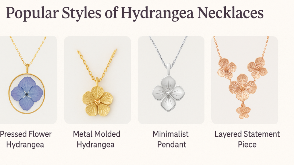 Popular Styles of Hydrangea Necklaces