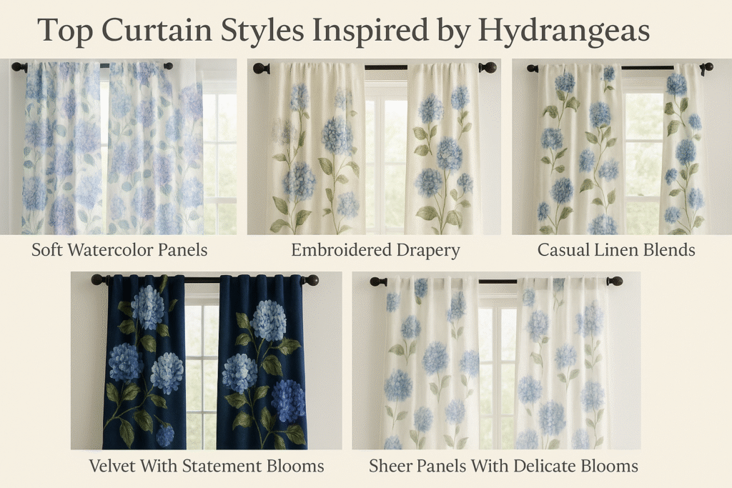 Top Curtain Styles Inspired by Hydrangeas